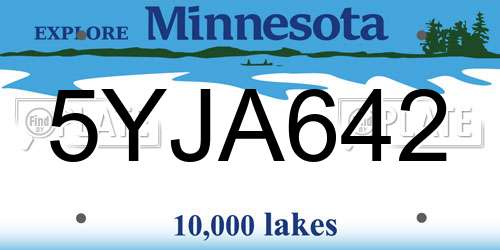 5YJA642 Minnesota License Plate