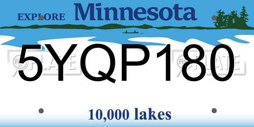 5YQP180 Minnesota License Plate
