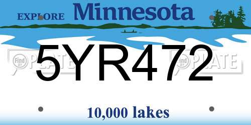 5YR472 Minnesota License Plate