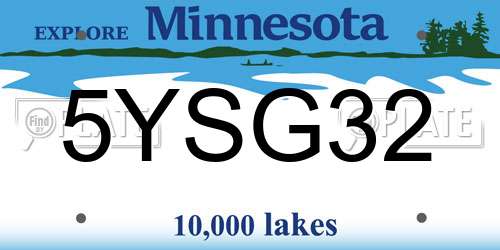 5YSG32 Minnesota License Plate