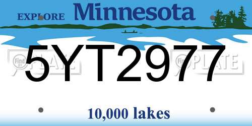5YT2977 Minnesota License Plate