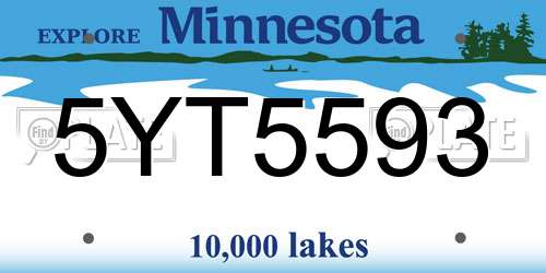 5YT5593 Minnesota License Plate
