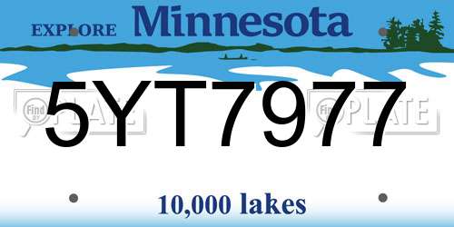 5YT7977 Minnesota License Plate