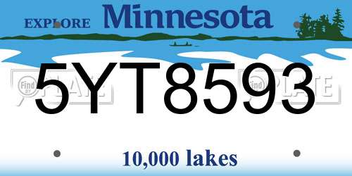 5YT8593 Minnesota License Plate