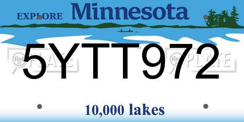 5YTT972 Minnesota License Plate