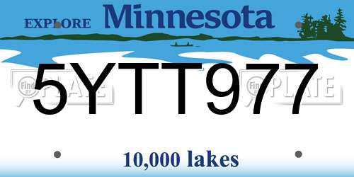 5YTT977 Minnesota License Plate