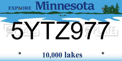 5YTZ977 Minnesota License Plate