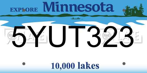 5YUT323 Minnesota License Plate
