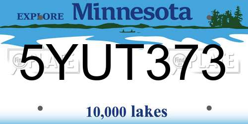 5YUT373 Minnesota License Plate