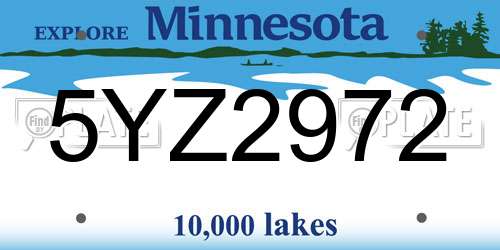5YZ2972 Minnesota License Plate