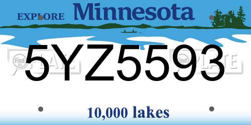 5YZ5593 Minnesota License Plate