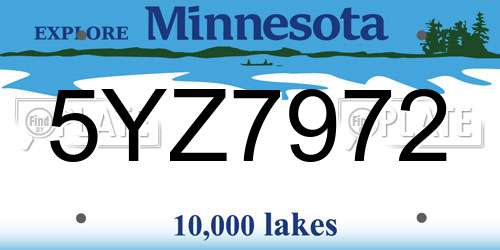 5YZ7972 Minnesota License Plate