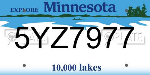 5YZ7977 Minnesota License Plate