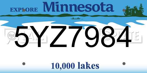5YZ7984 Minnesota License Plate