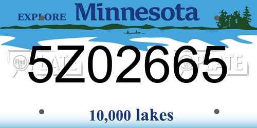 5Z02665 Minnesota License Plate