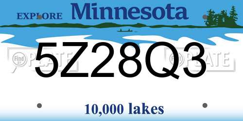 5Z28Q3 Minnesota License Plate