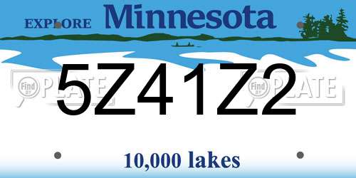 5Z41Z2 Minnesota License Plate