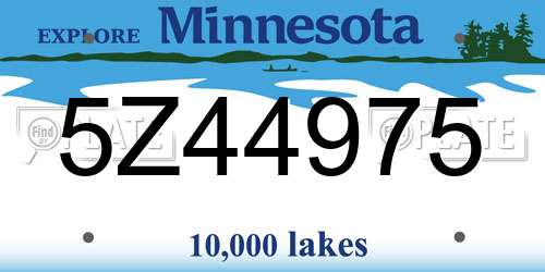 5Z44975 Minnesota License Plate