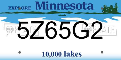 5Z65G2 Minnesota License Plate