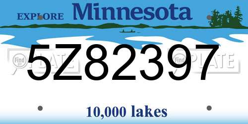 5Z82397 Minnesota License Plate