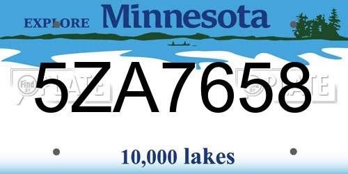 5ZA7658 Minnesota License Plate
