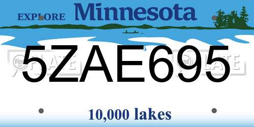 5ZAE695 Minnesota License Plate
