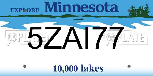 5ZAI77 Minnesota License Plate