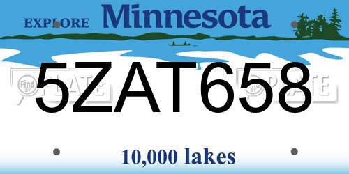 5ZAT658 Minnesota License Plate