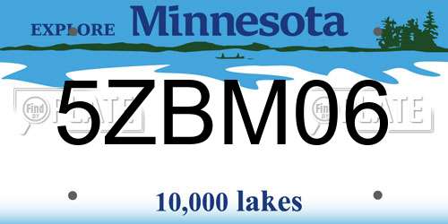 5ZBM06 Minnesota License Plate