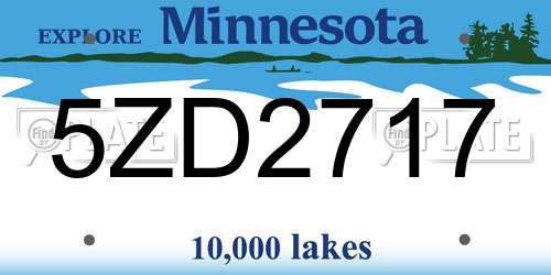 5ZD2717 Minnesota License Plate