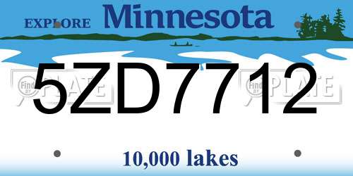 5ZD7712 Minnesota License Plate