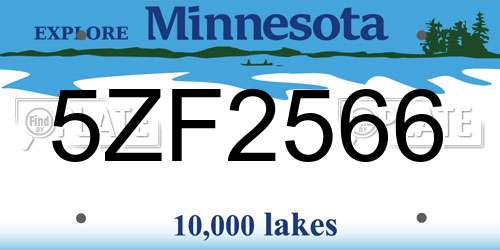 5ZF2566 Minnesota License Plate
