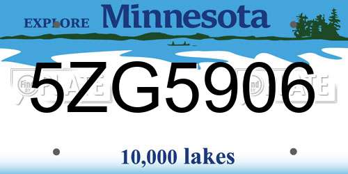 5ZG5906 Minnesota License Plate