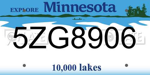 5ZG8906 Minnesota License Plate