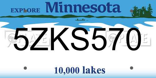 5ZKS570 Minnesota License Plate
