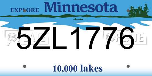 5ZL1776 Minnesota License Plate