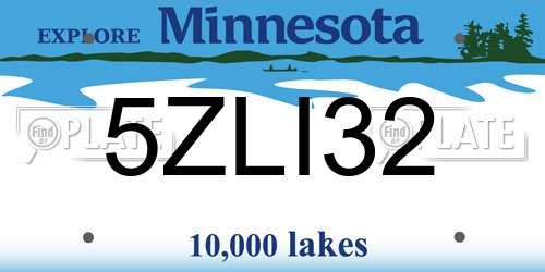 5ZLI32 Minnesota License Plate