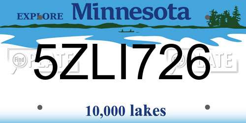 5ZLI726 Minnesota License Plate