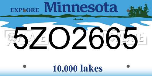 5ZO2665 Minnesota License Plate