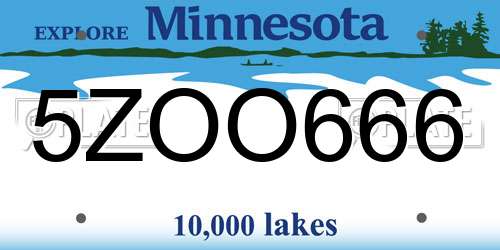 5ZOO666 Minnesota License Plate