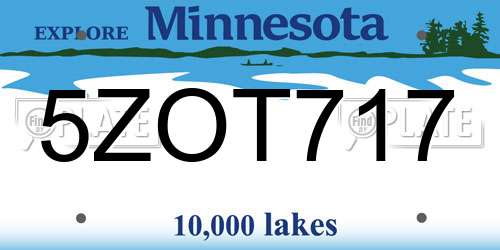 5ZOT717 Minnesota License Plate
