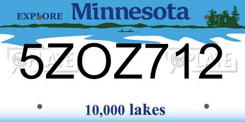 5ZOZ712 Minnesota License Plate