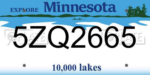5ZQ2665 Minnesota License Plate