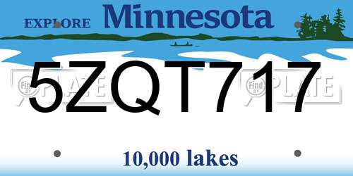 5ZQT717 Minnesota License Plate