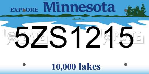5ZS1215 Minnesota License Plate