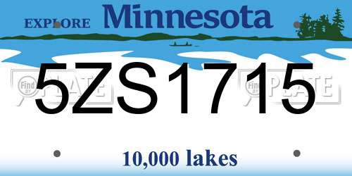 5ZS1715 Minnesota License Plate