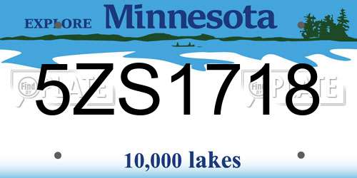 5ZS1718 Minnesota License Plate