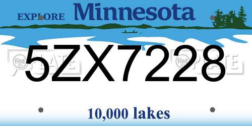 5ZX7228 Minnesota License Plate