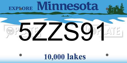 5ZZS91 Minnesota License Plate