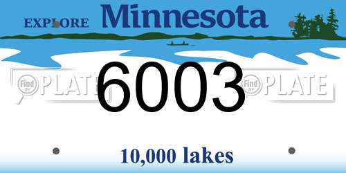 6003 Minnesota License Plate